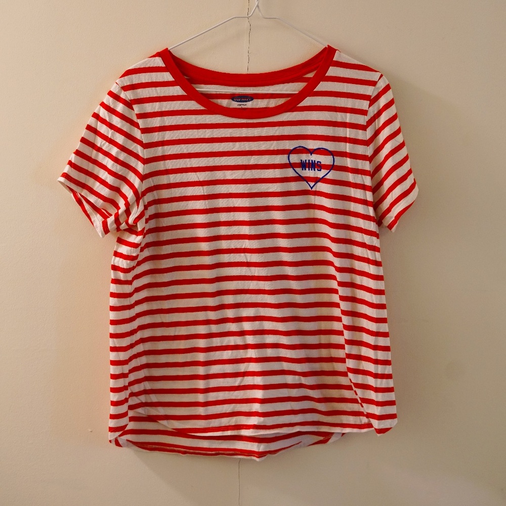 White Red Stripped Tee
